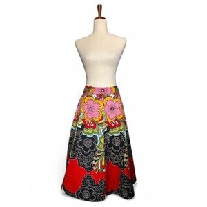 Alice + Olivia Eartha Print Cotton Jacquard Midi Skirt Size 6